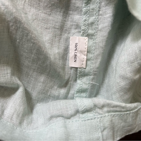 Dolma Linen Tunic Top Size Small Light Mint Green V-Neck Lagenlook - Picture 3 of 4